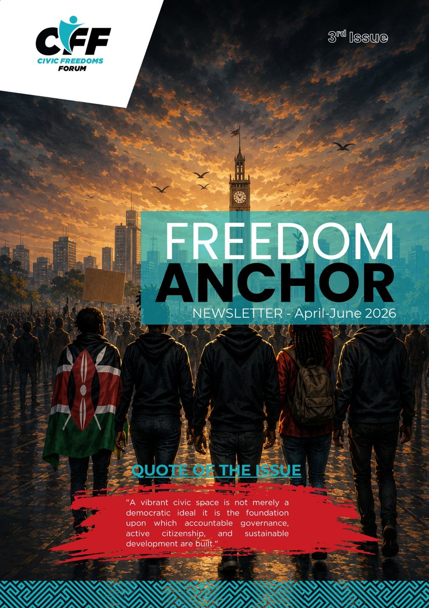 cff_kenya's tweet photo. The latest edition of Freedom Anchor is here!
Read the interactive flipbook here: https://t.co/ISv3INa4zR
Read the PDF version here: https://t.co/IKYg8W9Dk3
#FreedomAnchor #CivicSpace #HumanRights https://t.co/IwQW2zGoeG