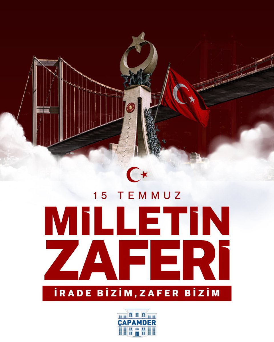 capamder's tweet photo. 15 Temmuz Demokrasi ve Millî Birlik Günü’nde, aziz şehitlerimizi rahmet ve minnetle, kahraman gazilerimizi saygı ve şükranla anıyoruz.

Birliğimiz ve demokrasimiz daim olsun. 🇹🇷 https://t.co/bW3wyBSk3B