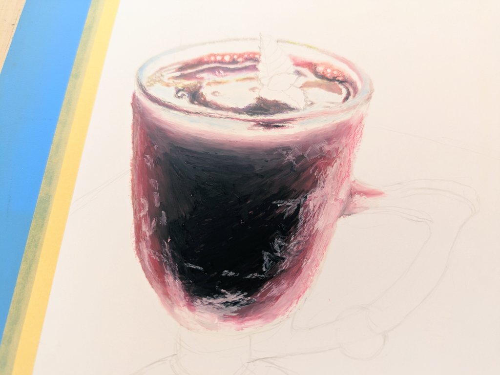 haluart2025's tweet photo. 暑さ本番やってきましたね〜
冷たいお飲み物いかかでしょうか

#wip 
#アートクレヨン https://t.co/r7BO03au0w
