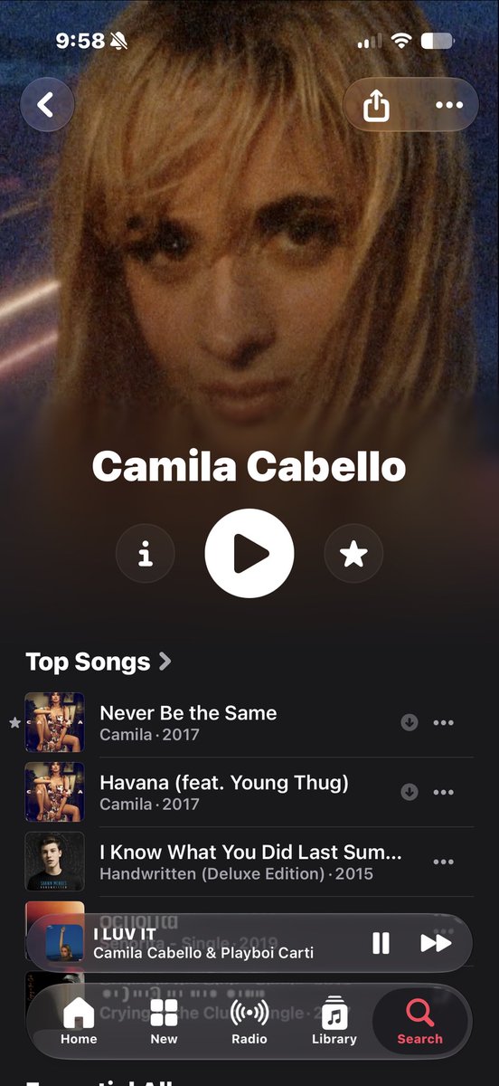 honeymonaven's tweet photo. the way camila’s apple music page looks aesthetically pleasing on ios 27 https://t.co/0VlmM0Kfq6