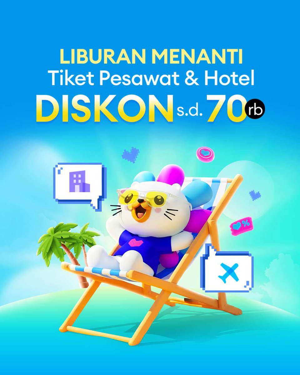 LazadaID's tweet photo. Jangan ditunda-tunda kalo mau liburan secepatnya! Apalagi tiket murah di Lazada lagi banyak diskon di sini sekarang >> https://t.co/SRrPCP3FeR ✈️🌍 https://t.co/LvLijJlutq