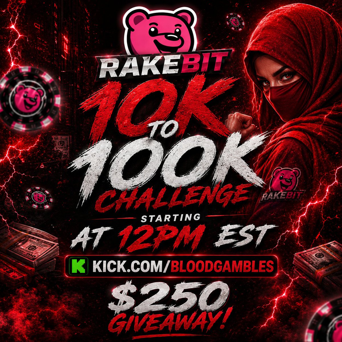 bloodweb3's tweet photo. 10K to 100K challenge on @rakebitcom 🩸

7/15 @ 12PM EST -> https://t.co/MTYaFeZfew

Lets giveaway $250 to celebrate 💰
- Like + RT
- Follow: https://t.co/MTYaFeZfew
- Sign Up: https://t.co/EoeFtoVuSD

Goodluck, all winners picked on stream 🫡 https://t.co/TzZwjmVYmi