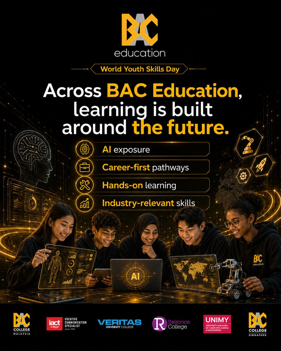 IACTCollege's tweet photo. The future does not wait for students to be ready.

This World Youth Skills Day, we celebrate every young person building the skills to shape what comes next.

#BACEducation #WorldYouthSkillsDay #FutureReady #YouthSkills #CareerReady https://t.co/RB4rQv7Xh4