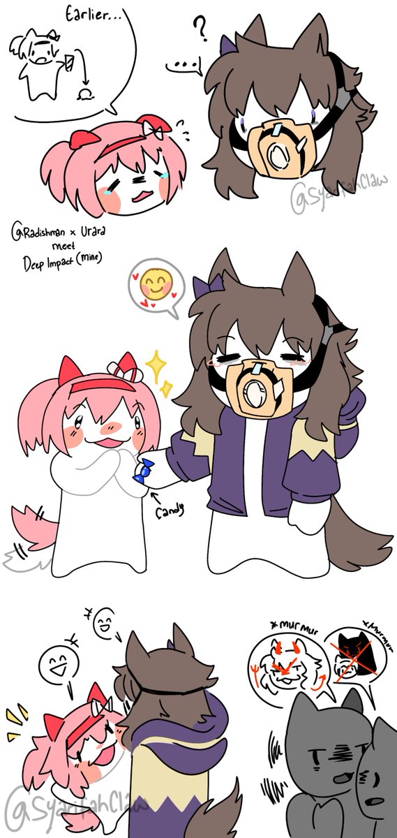 SyarifahClaw's tweet photo. {More quality + separate 1/2}

Haru Urara new friend has bullies whispering mean things @TrueRadishMan 
#ウマ娘 #umamusumepretttyderby #umamusume https://t.co/CyPPOBwS7u