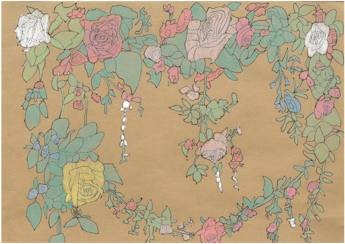 SAKURAさんの作品です。ちょっと珍しく色鉛筆を使って✨