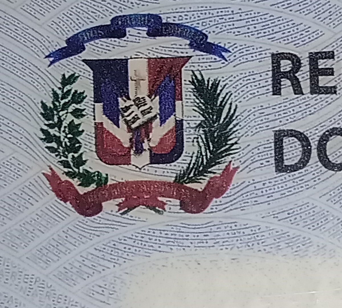 Alexand85608178's tweet photo. Tranquilo, pueblo; aún está la biblia en el Escudo Dominicano. (Foto realizada por mi a mi cédula). https://t.co/nnzzWYSaEr