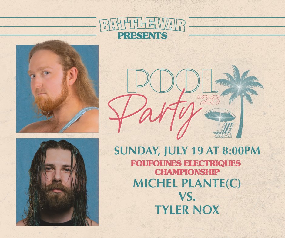 TheBATTLEWAR's tweet photo. Back in June, @nylertox was the odd man out when he was pinned by @MichelPlante_B during the Foufounes Electriques Championship six man scramble match.

Well, he wants another crack at the title on Sunday at @LesFoufs.

Challenge issued.  Challenge accepted. https://t.co/t6TUs53q7p