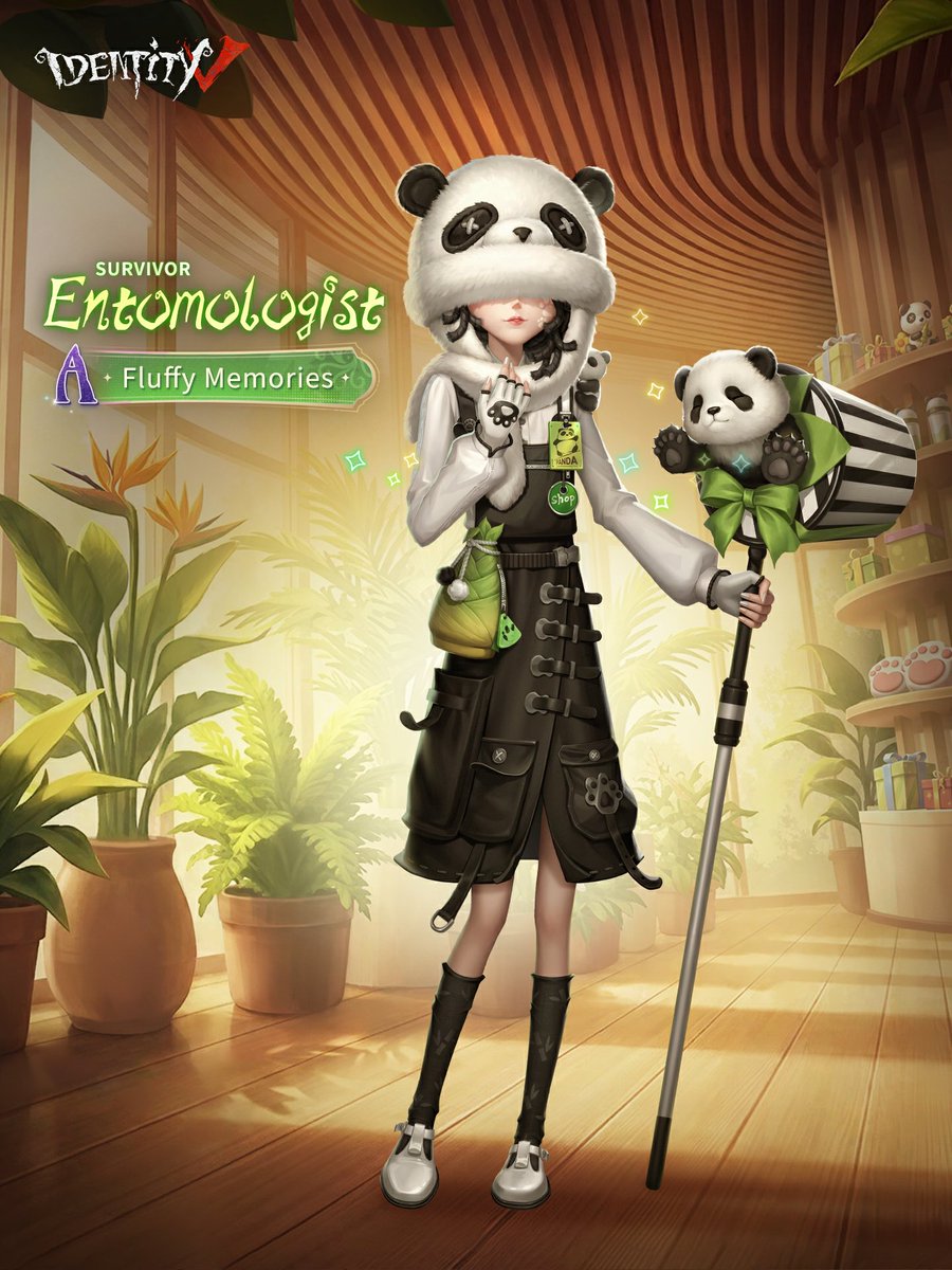 GameIdentityV's tweet photo. Dear Visitors,
The fluffy pandas are reporting for duty!
Bloody Queen and Entomologist's themed A-tier Costumes will be available in the Store on July 23.

#IdentityV https://t.co/BKDzGiIvOg