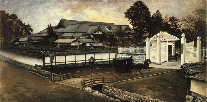 高橋由一『宮城県庁門前図』1881年 宮城県美術館 宮城県美術館にて