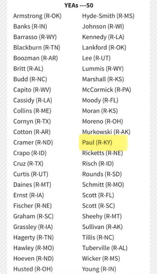 BryceMLipscomb's tweet photo. Senator @RandPaul voted YES to merge our military with Israel’s.

Paul is a Zionist owned by Israel 🇮🇱. https://t.co/VKnQ7LBOV4