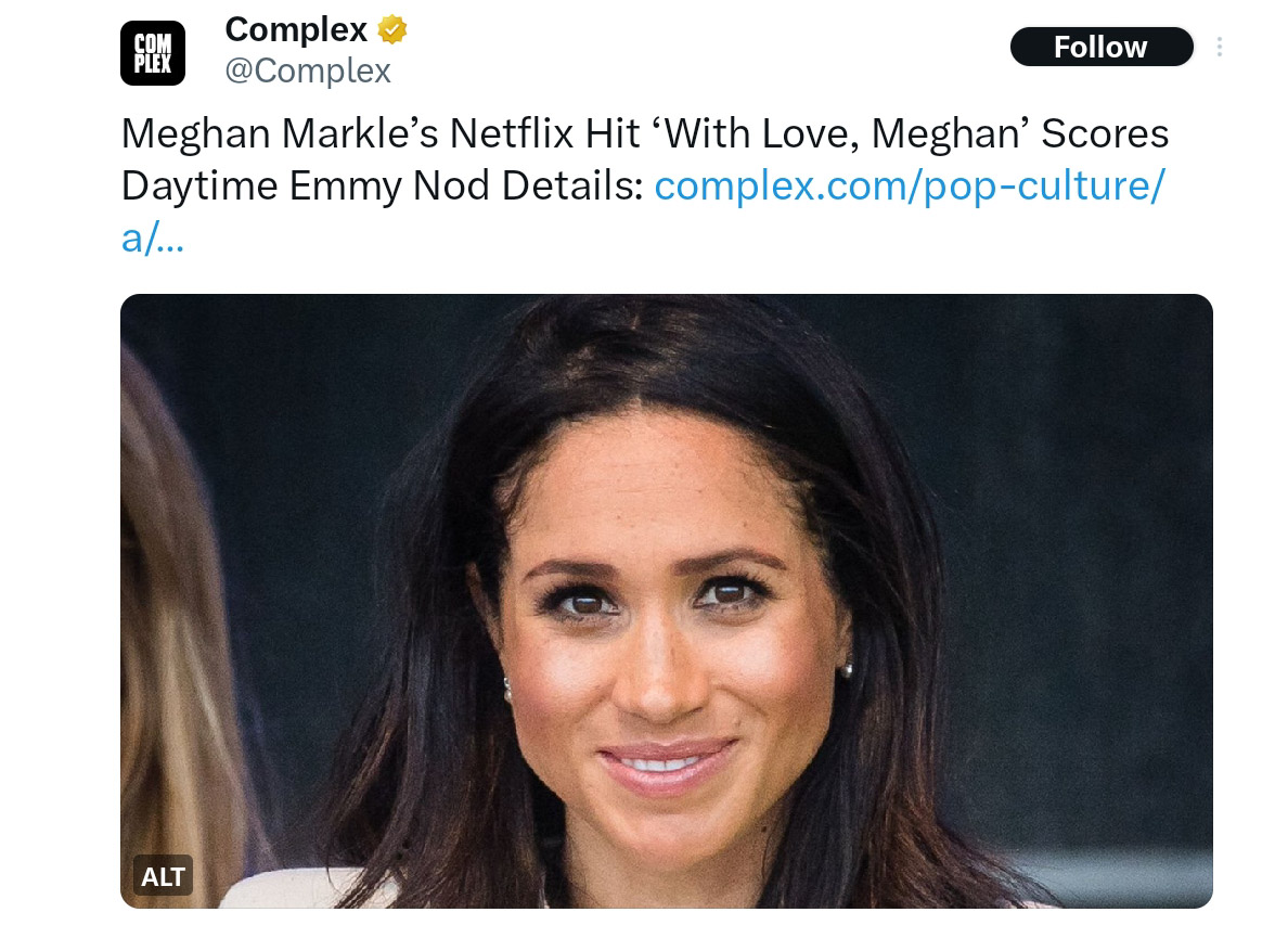 madis87681's tweet photo. How does a show that was axed after one season that was widely ridiculed and panned by critics giving reviews described the program as "an exercise in narcissism," "baffling," "pointless," and "tone-deaf" manage to be nominated. Netflix or Markle had to have paid for it... https://t.co/i8rKyk1mUD