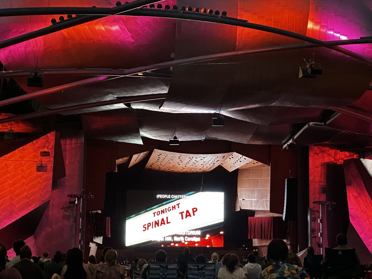LeighGiangreco's tweet photo. I came here tonight because when you realize you want to watch the Rob Reiner double feature in Millenium Park, you want the Rob Reiner double feature to start as soon as possible. https://t.co/OVpZvs8WNV