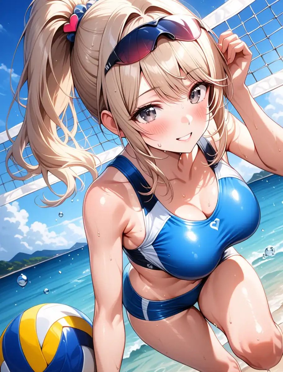 shigerii2525's tweet photo. イベント参加させて頂きます😆
水曜日はポニーテール+スポーツという事で、夏のスポーツ
ビーチバレーにしてみました🌊🏐

#AI夏のいきなりポニテ祭2026 https://t.co/0wcGqqqzQ5