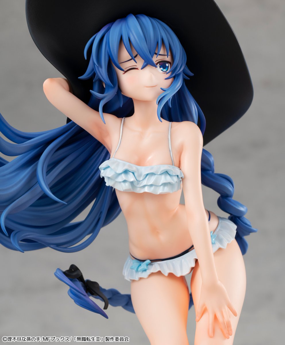 mega_hobby's tweet photo. 【#無職転生】
■━━━━━━━━━━━□
Lucreaシリーズ 
無職転生Ⅲ ～異世界行ったら本気だす～
ロキシー 水着Ver.
□━━━━━━━━━━━■

いよいよ夏到来！
ロキシーが水着姿でLucrea(ルクリア)シリーズに登場！

トレードマークの帽子は勿論のこと、
水着のフリルなど細部にわたって丁寧に造形！

どこかはにかんだロキシーの表情にも注目です！

明日7月16日(木)13時より予約受付開始！
https://t.co/Frn2o87iaC
#Lucrea