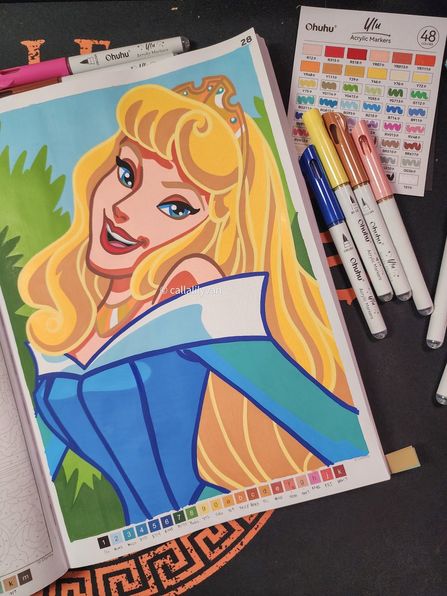 Callalilyvan's tweet photo. Let's color this page using the new Ohuhu Ulu acrylic markers! These markers are very nice to use. Smooth, nice ink flow 🧡
⊹ ࣪ ˖ Disney Princesses Color by Number
⊹ ࣪ ˖ Ohuhu ulu acrylic markers
#colorbynumber #ohuhuart #ohuhuacrylicmarkers #disneyprincess #sleepingbeauty https://t.co/fw8iOG39ip