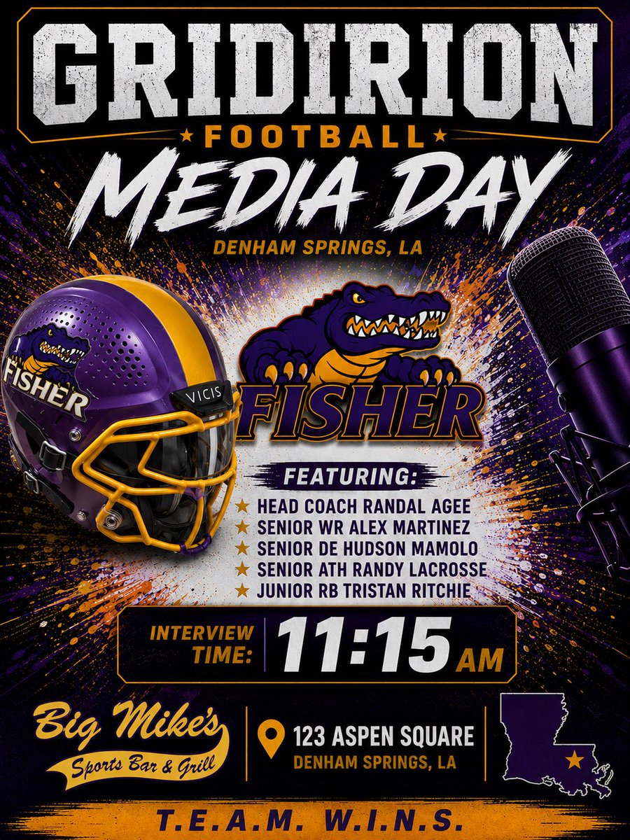 Rp_Agee's tweet photo. If you are off of work tomorrow, come out and grab lunch and watch our team’s interviews with @GridironFootbal #TEAMWINS #GEAUXGATORS 🐊 https://t.co/jEK4F10L8o