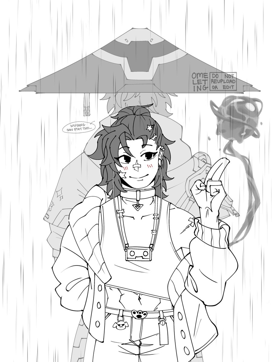 omeleting's tweet photo. mizuki is the personal umbrella for everyone, confirmed (and a hidden wuyang making it rain so he can keep close <3)

yoasobi wuyang design by @nekitoototo !!

#overwatch #mizuyang https://t.co/5biz0fRW6L