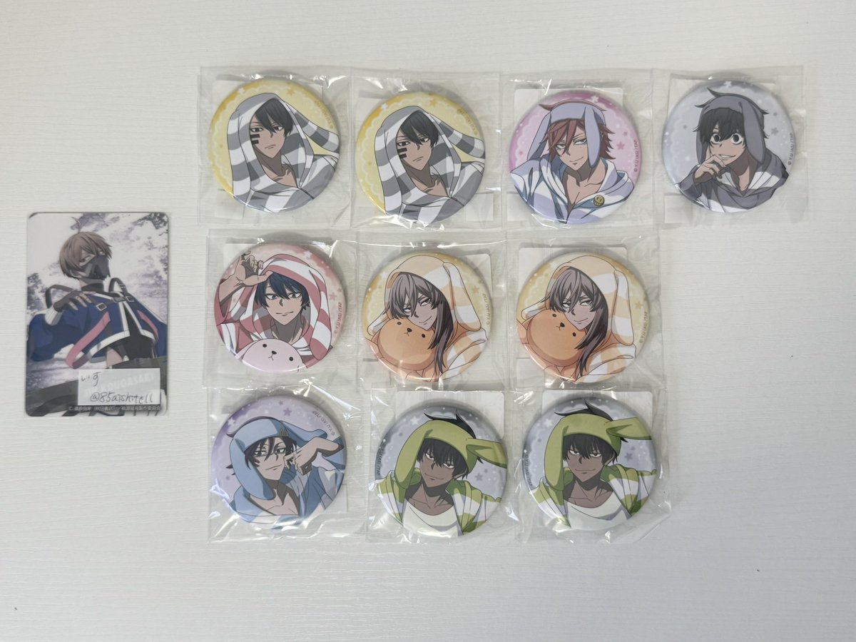 85aishitell's tweet photo. 【譲渡】桃源暗鬼 オンラインくじ パジャマ 缶バッジ

譲:一ノ瀬四季 無陀野無人 花魁坂京夜 淀川真澄 桃寺神門 桃華月詠 桃角桜介
求:定価550円+送料

上段は下段含むお取引。

お声がけお待ちしております。

 #椅子の取引 https://t.co/FSjXldpijS