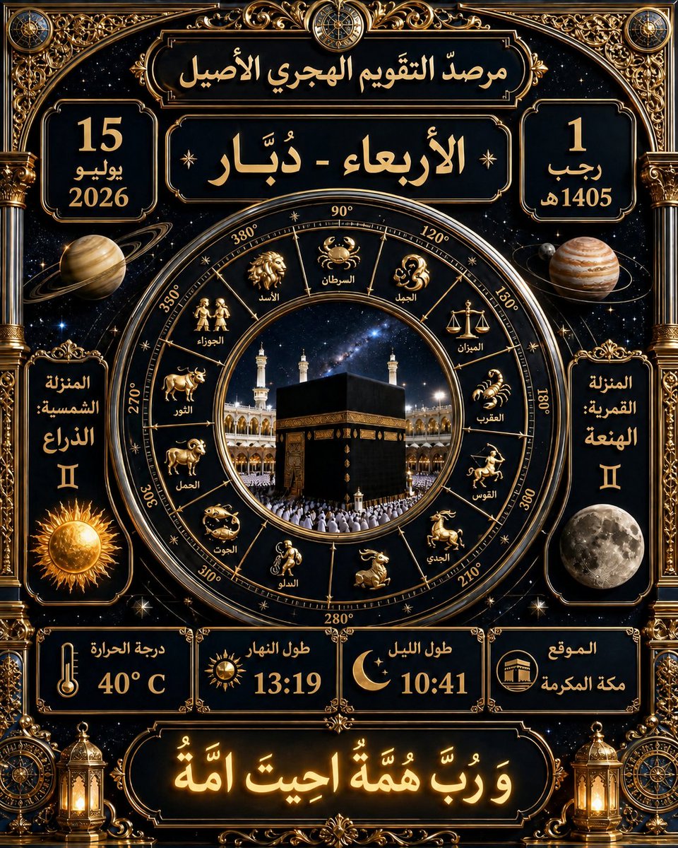 osama_dr's tweet photo. تاريخ اليوم
الأربعاء ١ رجب ١٤٠٥ هـ
الموافق ١٥ يوليو ٢٠٢٦ م https://t.co/ymxUhhzSBW