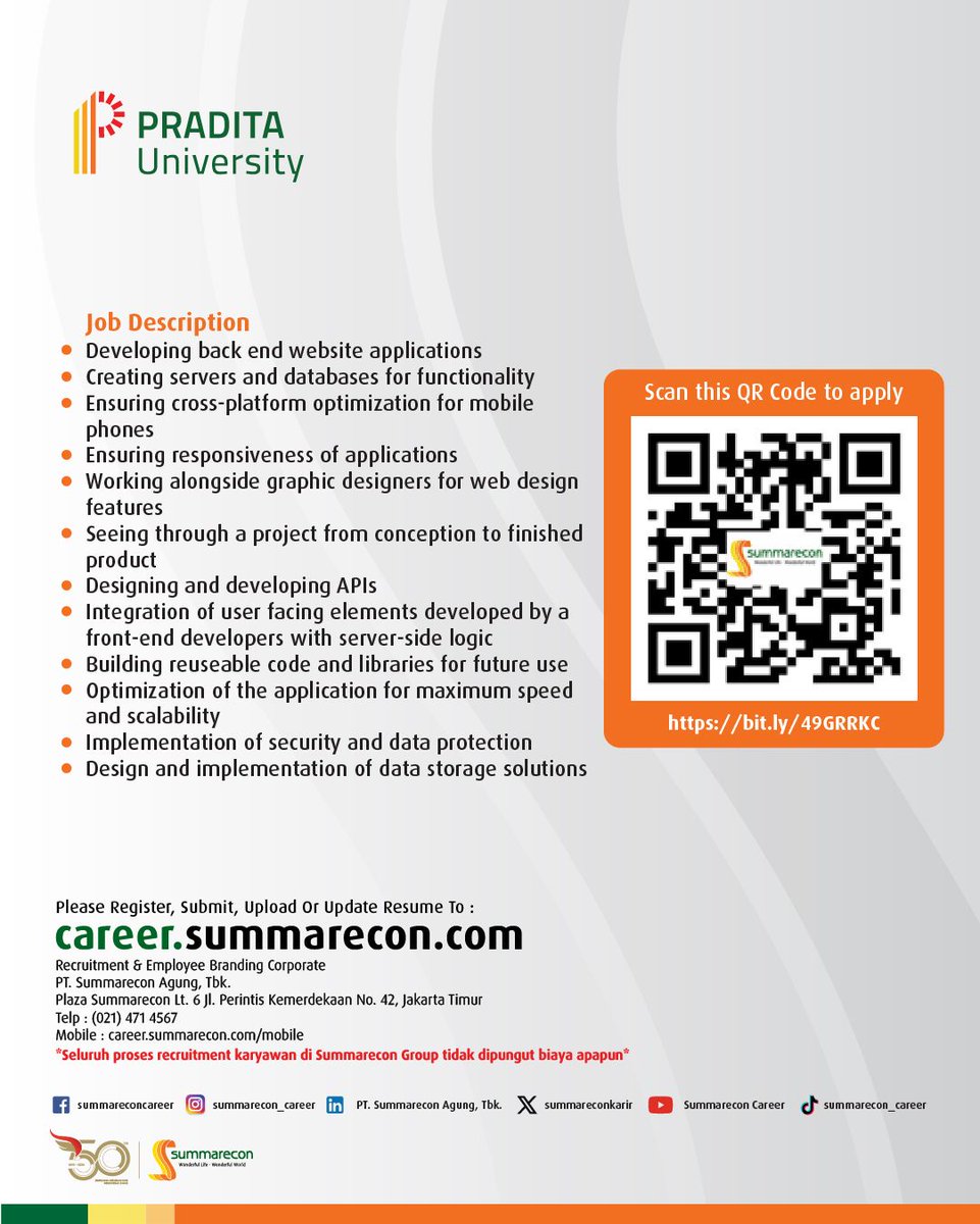 summareconkarir's tweet photo. WE'RE HIRING! - DEVELOPER
Interested in applying? do visit this link: https://t.co/BREikAfrZB
For more information, please check our website on https://t.co/wL1PCjR16J
Apply now and wish you the best of luck!
#seeyouatsummarecon #summarecon https://t.co/RmSWqZuFXQ