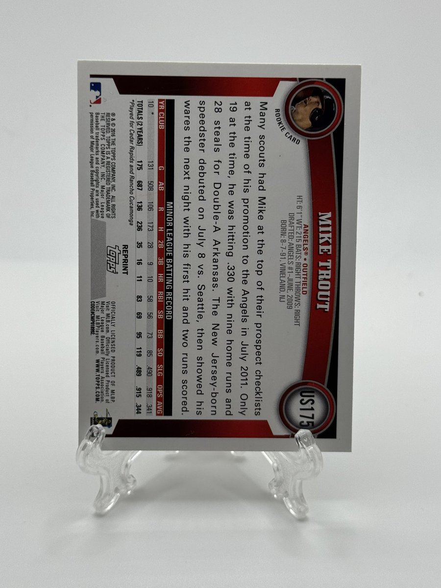 CoachsCardsOK's tweet photo. Mike Trout 65th Anniversary Rookie Card 
$5 bmwt https://t.co/TiZRooMuP4
