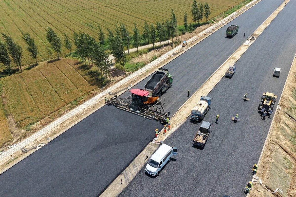 SDHSCSI's tweet photo. Shandong Hi-Speed Group has developed an eco-friendly stable rubber asphalt through hundreds of formula iterations, solving the challenge of recycling waste tires. The technology has passed official review, using low-temperature processing, chemical deodorization, and RTO exhaust treatment to cut harmful emissions by over 55%, while enabling smokeless, odorless mass production. 
The product outperforms traditional SBS asphalt, is easy to apply, and pioneers a new infrastructure path of "waste regeneration and odor-free upgrade." #ShanGaoCraft 
(Source: Shandong Hi-Speed Group)