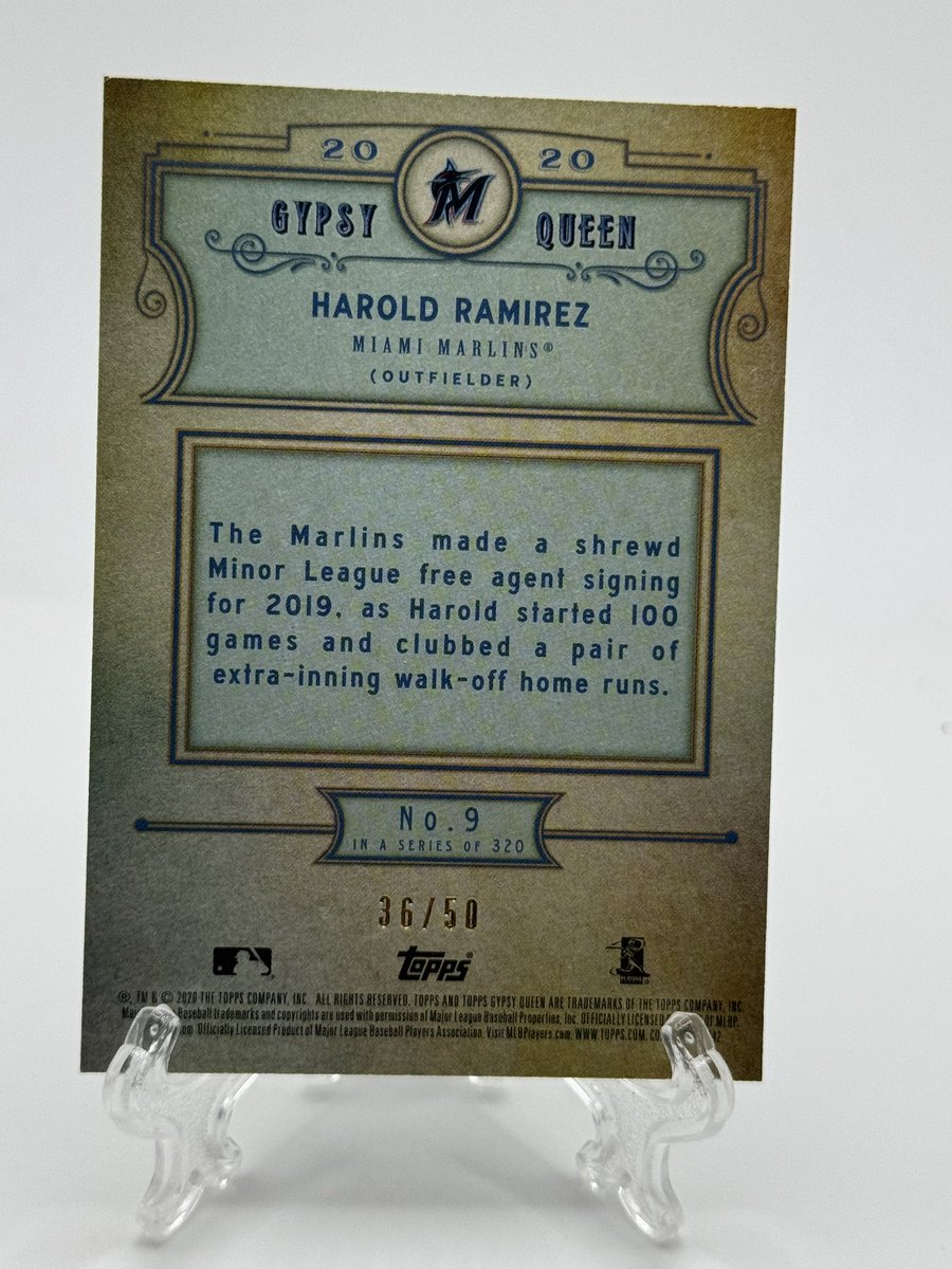 CoachsCardsOK's tweet photo. Harold Ramirez 2020 Gypsy Queen Black and White /50
$5 bmwt https://t.co/elqKCfLZ8J