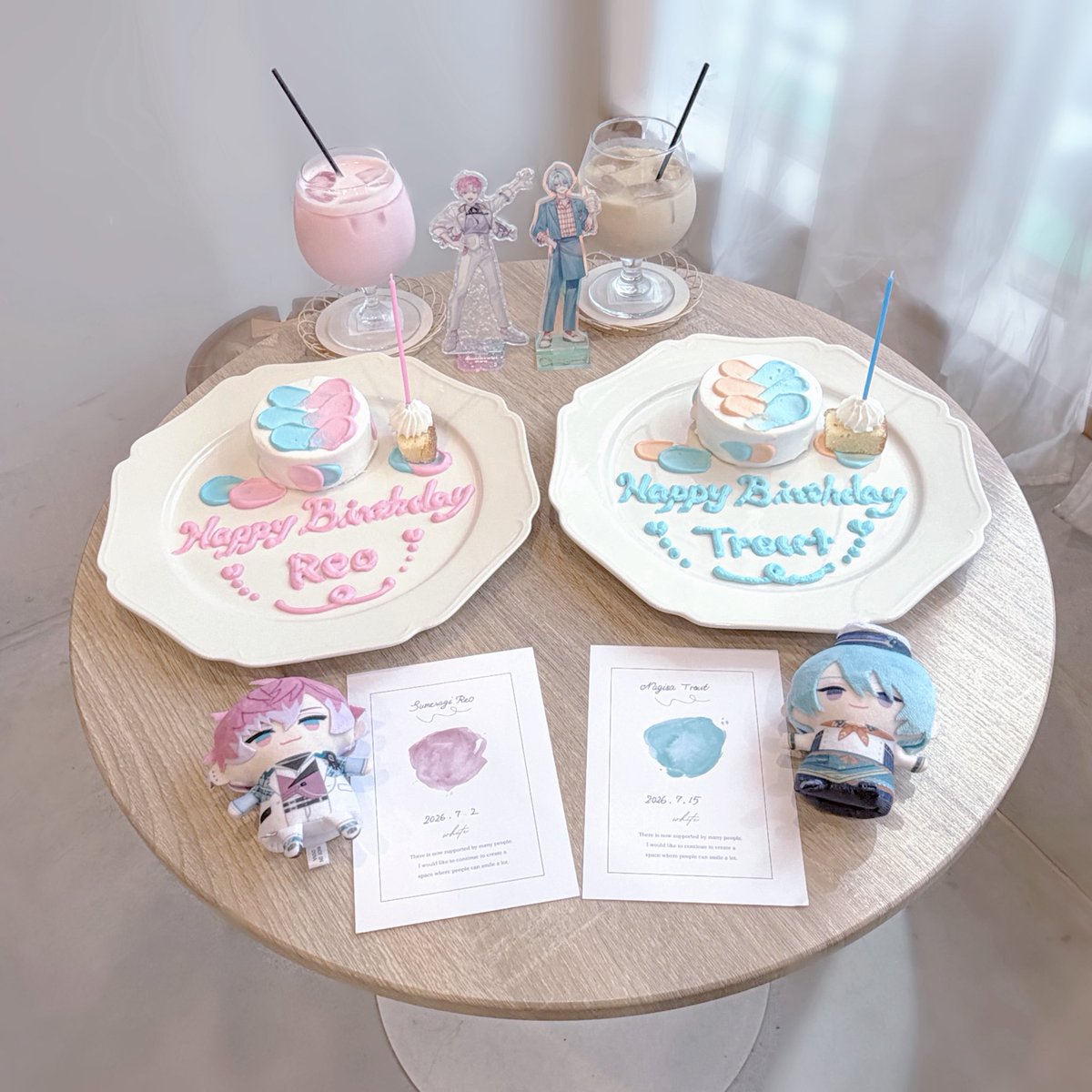 yk84_v's tweet photo. @no_TL 
皇の誕生日に投稿したプレート、渚くん推しの友人と一緒にやってたよ〜⸝⋆⸝⋆
2人とも改めておめでとう🩷🩵
素敵な一年になりますように⟡.·
#れお見て https://t.co/gQaTbLb6Pk