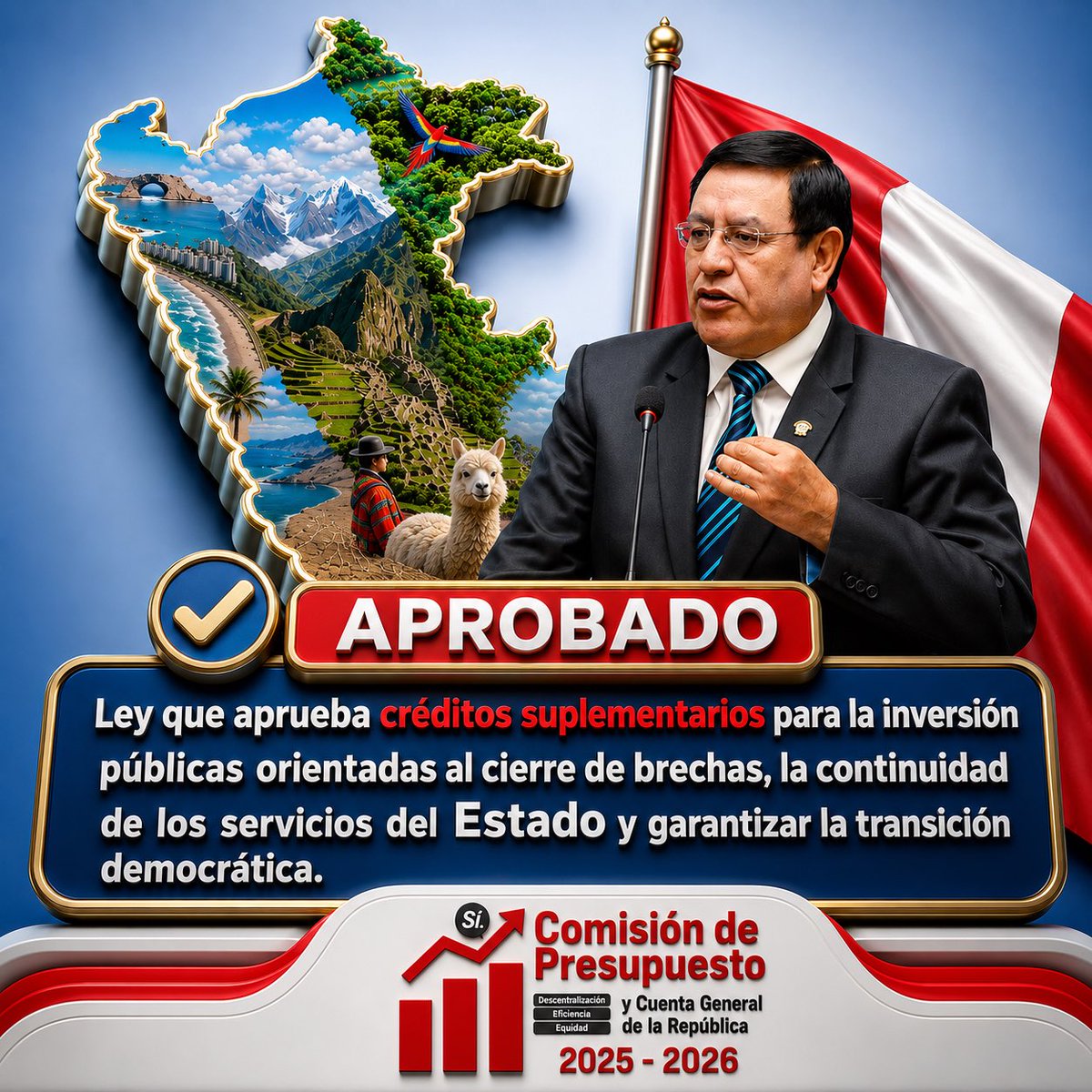 presupuestocr's tweet photo. ✅ La Comisión Permanente aprobó el dictamen que autoriza créditos suplementarios para impulsar la inversión pública y cerrar brechas. https://t.co/1rk5bRKTon