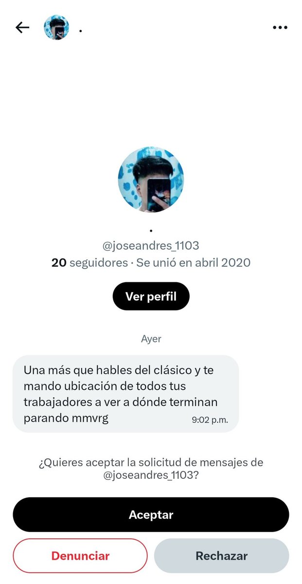nomquir's tweet photo. @joseandres_1103 
Pedazo de hediondo fracasado, ponte a hacer algo con tu vida, subnormal, hecho el malote y lo único que das es risa 🤡 https://t.co/V1uUyERIDq
