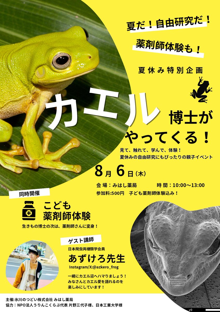 あずけろ @azkero_frog さんが8月6日に行われるイベント「夏休み特別