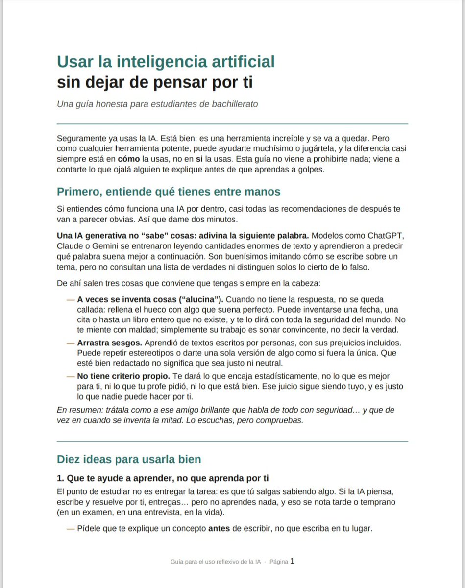 cuestionesjuris's tweet photo. Guía para el uso responsable de la #IA inteligencia artificial en el bachillerato https://t.co/nzMFhOrXc4