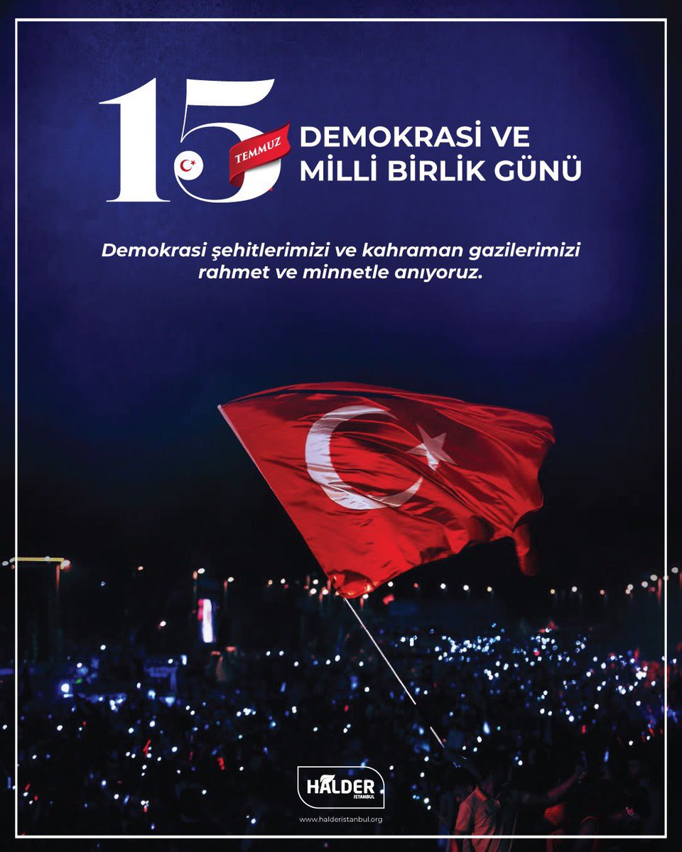 halderistanbul's tweet photo. 15Temmuz Milli Birlik ve Demokrasi Günü’nde şehitlerimizi saygı ve rahmetle anıyoruz🇹🇷 #15temmuz https://t.co/Y7V81AL8BL