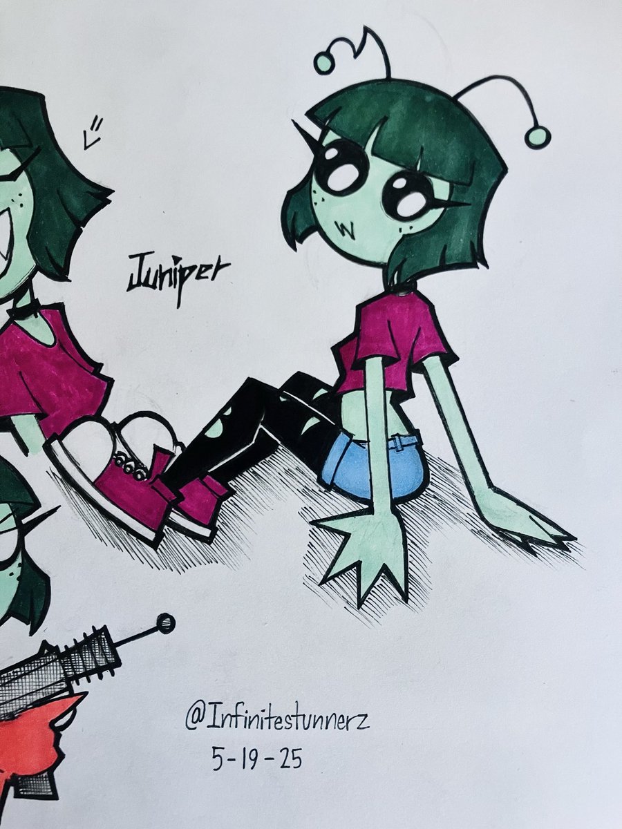 Stunnerzrevived's tweet photo. 2000s Emo Artstyle Juniper (2025) https://t.co/XUbMJE47Il