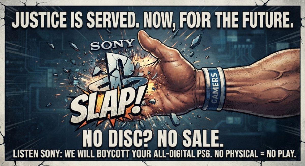 SameerSamKhan_'s tweet photo. @PlayStation Stop digging your own grave, @Sony  @PlayStation Digital-only is a trap, and we won't fall for it. You need us, we don't need your 'digital monopoly'. Give us physical discs or expect a massive boycott!" https://t.co/RCOKZJ4otS