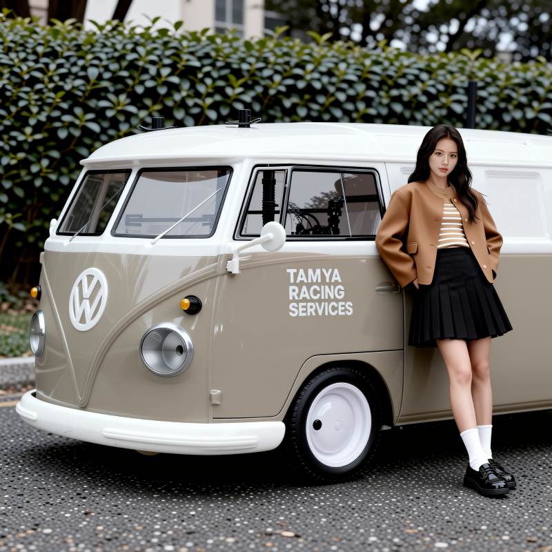 jason9394's tweet photo. Retro service vehicle aesthetics, but make it high-fashion. ๐ ๏ธ๐#VolkswagenBus #VWT1 #Kombi #ClassicVW #Tamiya #RCLife #AI #RC #Tamiya #Mchassis #M06 https://t.co/0pQm8PX6xx
