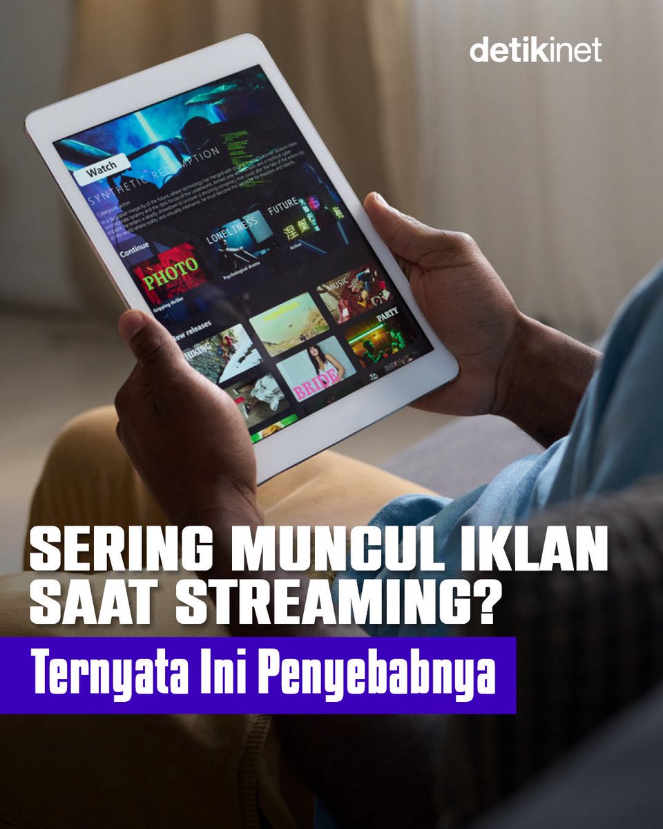 detikinet's tweet photo. Pernah kesal karena iklan yang terus bermunculan saat sedang asyik streaming? Simak visual berikut ini!

#detikinet #streamingilegal #allopaylater https://t.co/fRF8xPHHdl