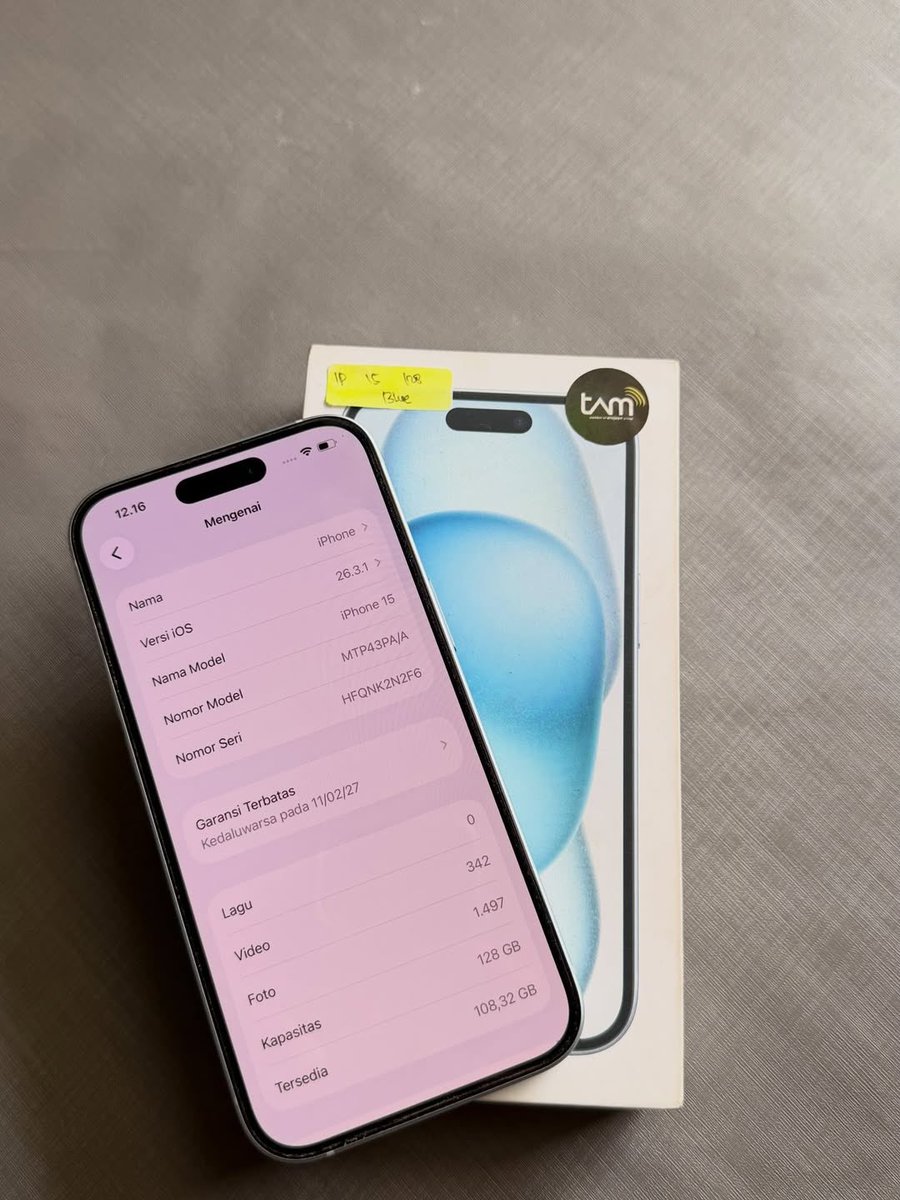 Syabin4xrcs's tweet photo. WTS iPhone 15 128GB Blue Ex iBox

BH 97%
True Tone &amp; Face ID ON
Fullset &amp; minus pemakaian 
💸  5.750.000

♡ Minat? DM 
WhatsApp https://t.co/pWxoLs2TRP https://t.co/O1Sh9cjsHj