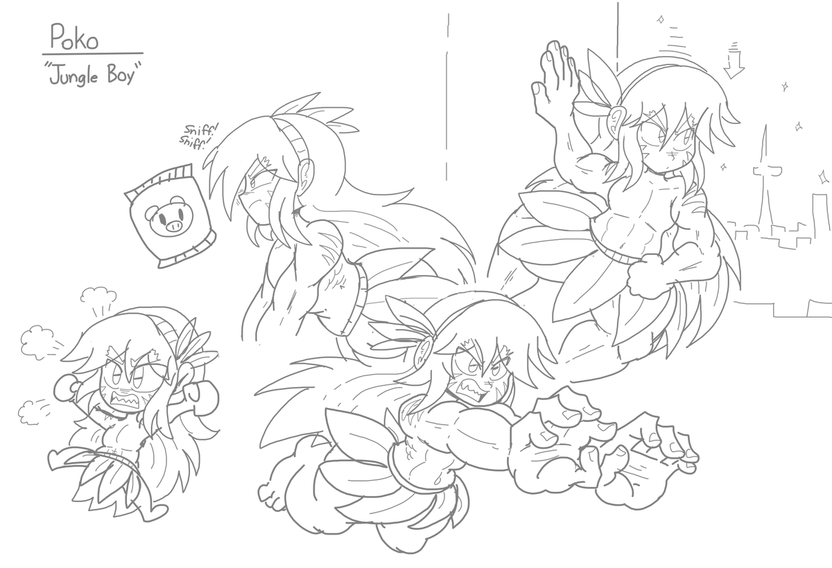 thetallmaid's tweet photo. Some sketches of Nell (Future Gal), Poko (Jungle Boy) and Roxie to better get a feel for them and their characters again. 💿🍃🐈‍⬛ https://t.co/QFUL8yu3Yh
