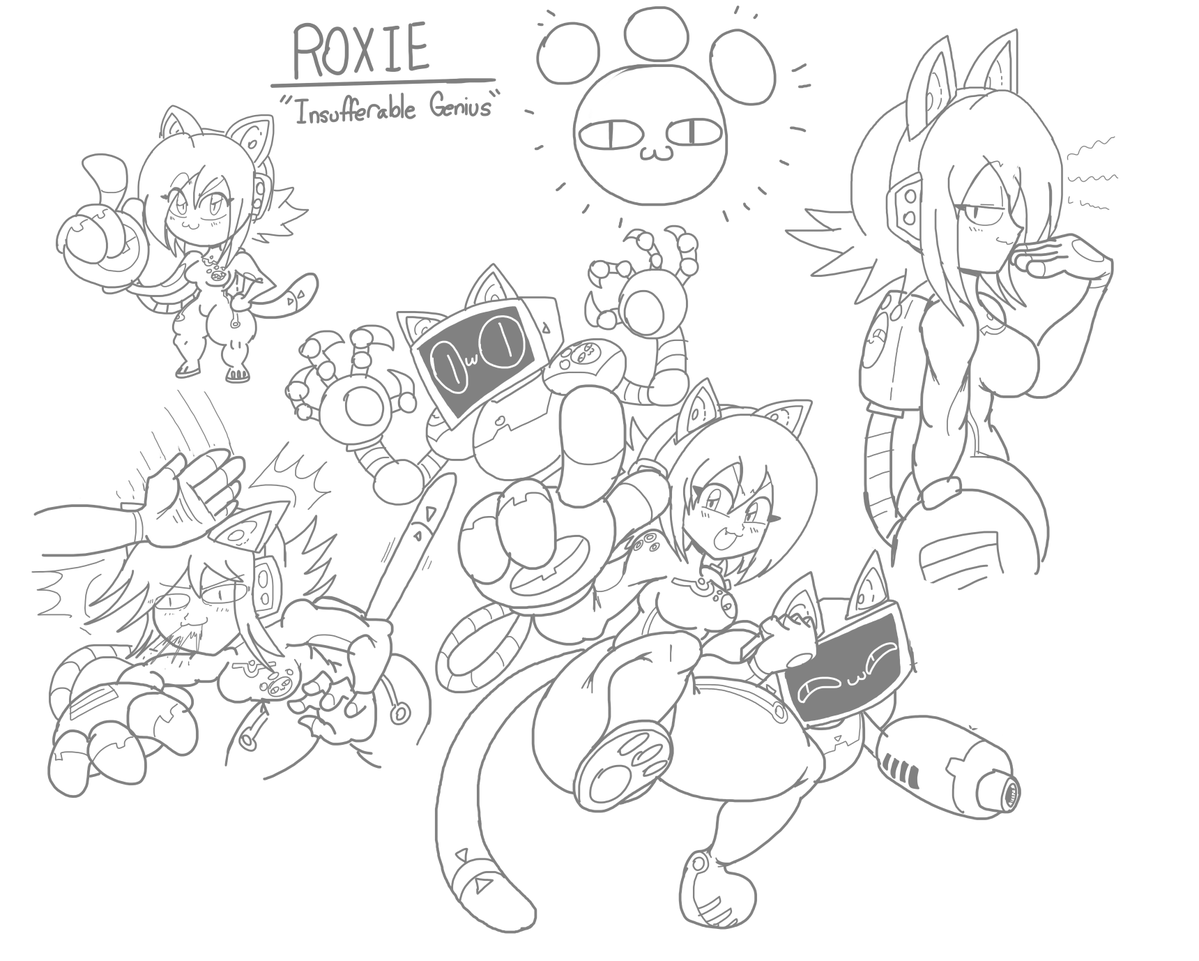 thetallmaid's tweet photo. Some sketches of Nell (Future Gal), Poko (Jungle Boy) and Roxie to better get a feel for them and their characters again. 💿🍃🐈‍⬛ https://t.co/QFUL8yu3Yh