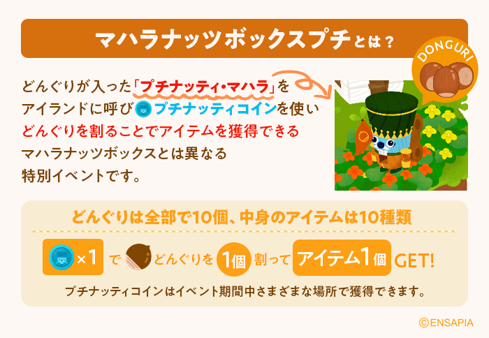 newLivlyIsland's tweet photo. ━━━━━━━━━━━━
　　❗全部無料❗
マハラナッツボックスプチ
　　　🌱開催🌱
━━━━━━━━━━━━

期間中にプチナッティコインを集めて
アイランドにプチナッティ・マハラを呼び
どんぐりを割ると、最大でリヴリーアクセ10種と
記念品を獲得できます👑✨

#リヴリー #リヴリー5周年 https://t.co/OYS2hi8h8z