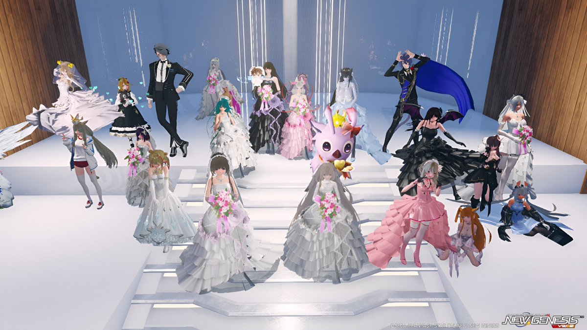 yuuki_ngs's tweet photo. 花嫁多すぎジューンブライドイベント

#PSO2NGS_SS 
#メンテの日なのでssを貼る https://t.co/kLvg97eN4S