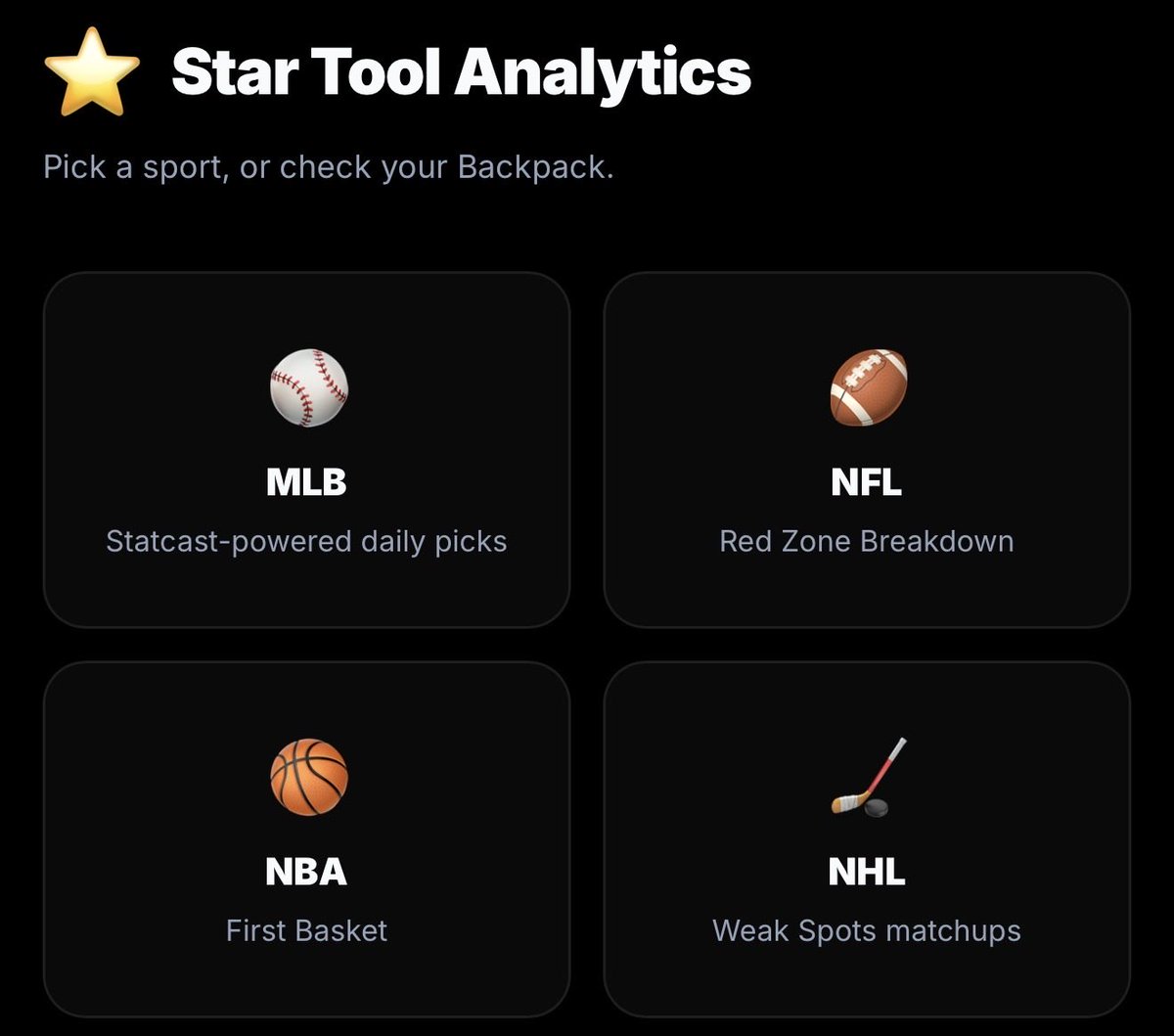 TheStarTool's tweet photo. One day your kids are gonna ask you…
“Dad, Mom — what’s Star Tool Analytics?”

And you’ll lean back in your mansion and say…

“It was a time, son. It was a time.” ⭐

You’re building that future right now.

MLB → NFL → NBA → NHL. The Backpack is loading.

Who’s ready to tell that story? 👀

https://t.co/aiRfaPhspy is out now! The rest is on the way ! 🫡