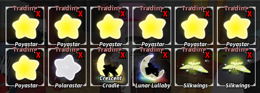 faubuki's tweet photo. wts kakak kakak

poyastar 30k
polarastar 30k
crescent ama lunar 12k/each
silkwings 25k https://t.co/CBYEXSN0Pc