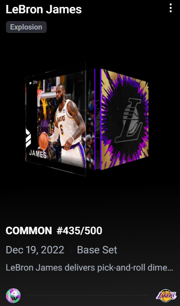 secondary_chow's tweet photo. Someone accepted my offer for this LeBron Series 4 Base Set Explosion @NBATopShot. 

With this moment, I finally have the entire Series 4 Base Set including all parallels! https://t.co/XHUCv69jye