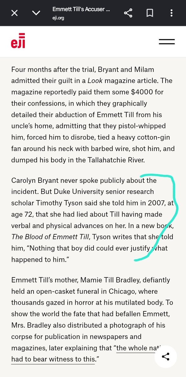 rirokpik's tweet photo. She falsely accused Emmet Till https://t.co/K990AtW0kB