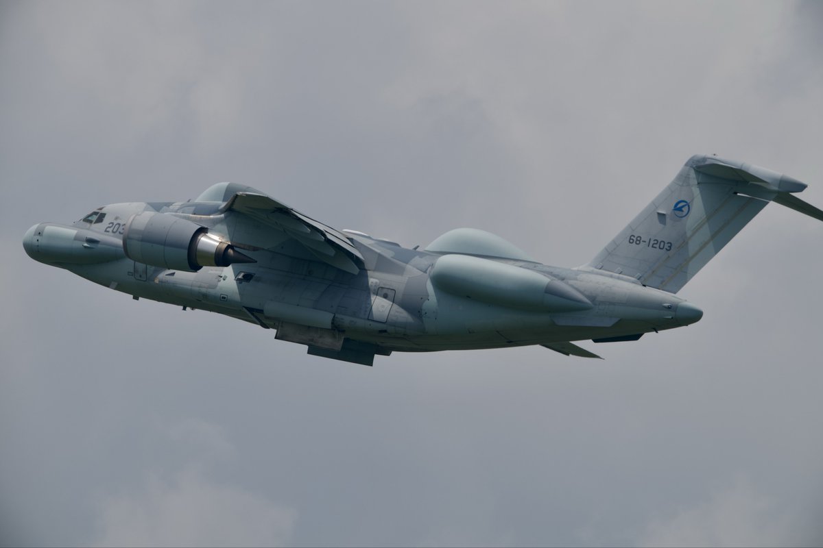 AKEBOVO's tweet photo. 自衛隊に引き渡され飛行開発実験団の部隊マークを掲げて2代目カモノハシ初飛行！！

2026.07.15
岐阜基地 RJNG
XEC-2 203 https://t.co/SfWatujdmy