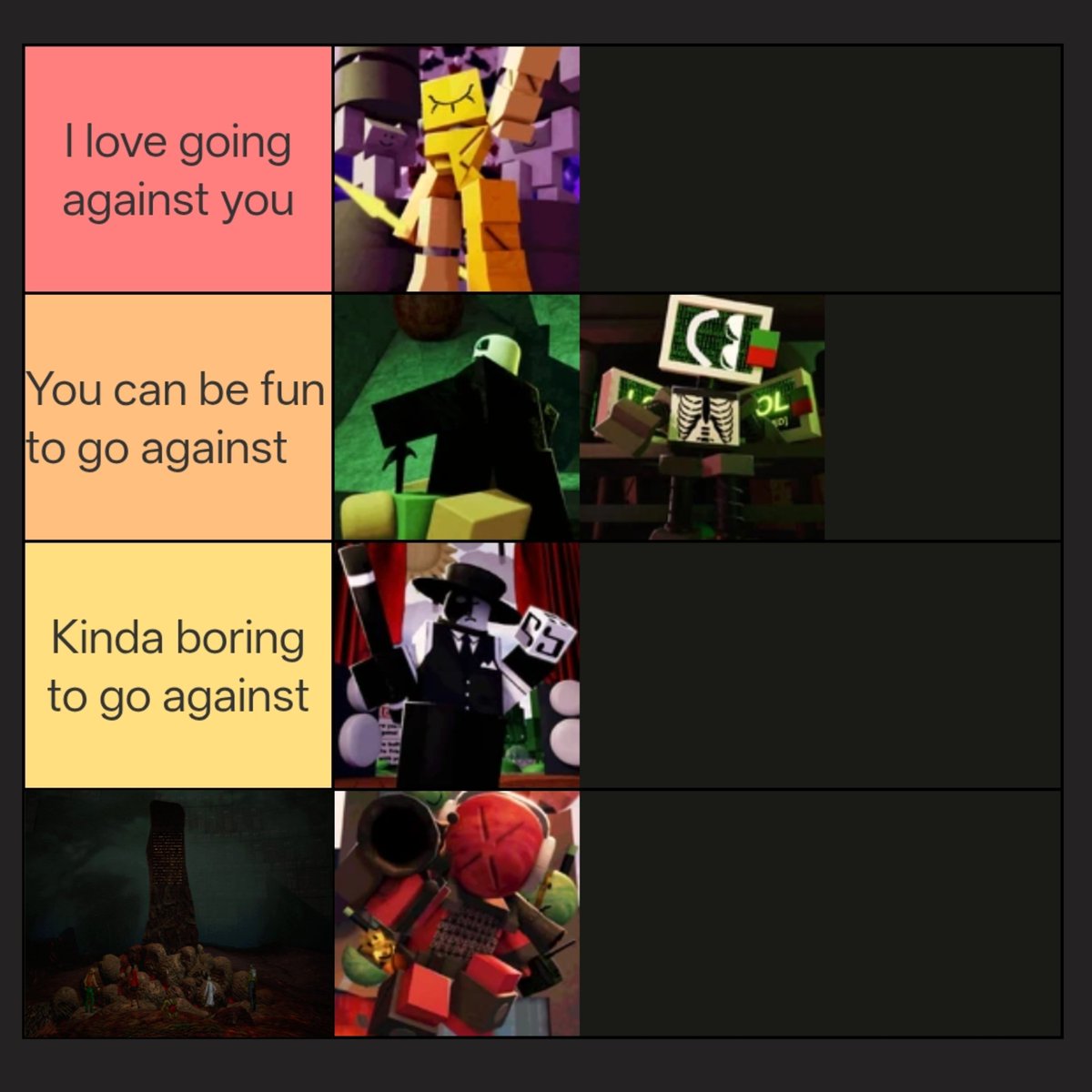 giggling_iris's tweet photo. Dod killer tier list in terms of going against https://t.co/qpki25gFPS