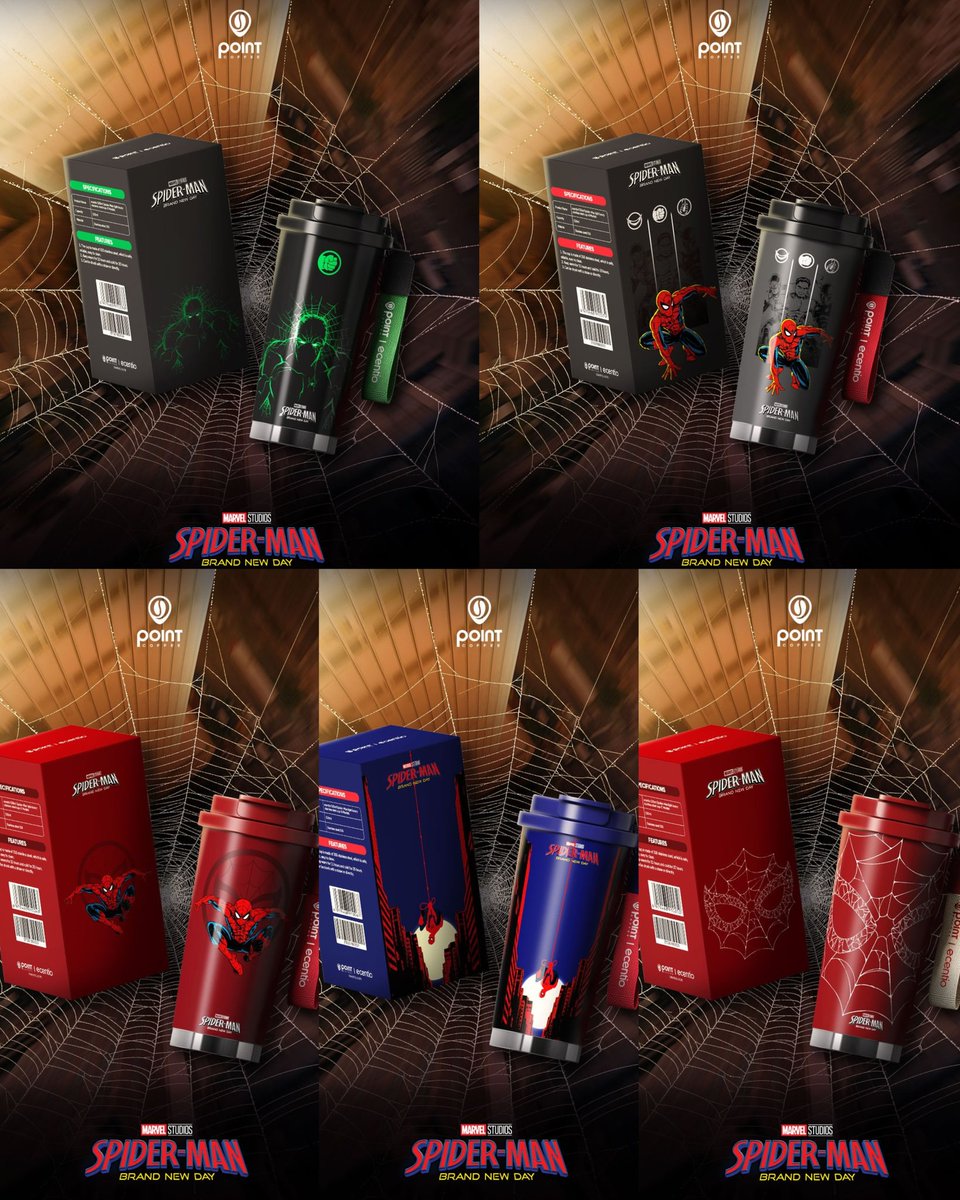 HabisNontonFilm's tweet photo. Setelah edisi TOY STORY 5, sekarang Point Coffee ngerilis tumbler collab sama Ecentio edisi SPIDER-MAN: BRAND NEW DAY! https://t.co/6hzHjZGSRX