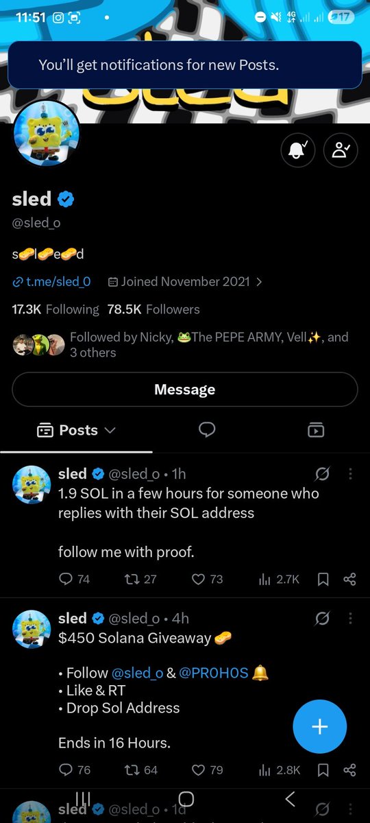 Flappybird2027's tweet photo. @sled_o Notification on
3nmfcPNUb9ftUooWeCZwsvDg5MQ3m3xUrC4txk5m8GZM https://t.co/QehSXne8nh